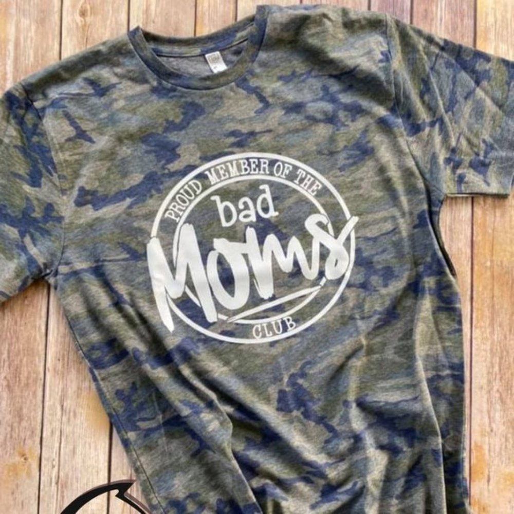 Bad Mom's Club Camo Graphic T-shirt